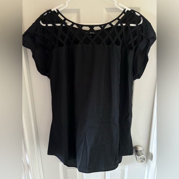Caged top black blouse from Express - Picture 1 of 3